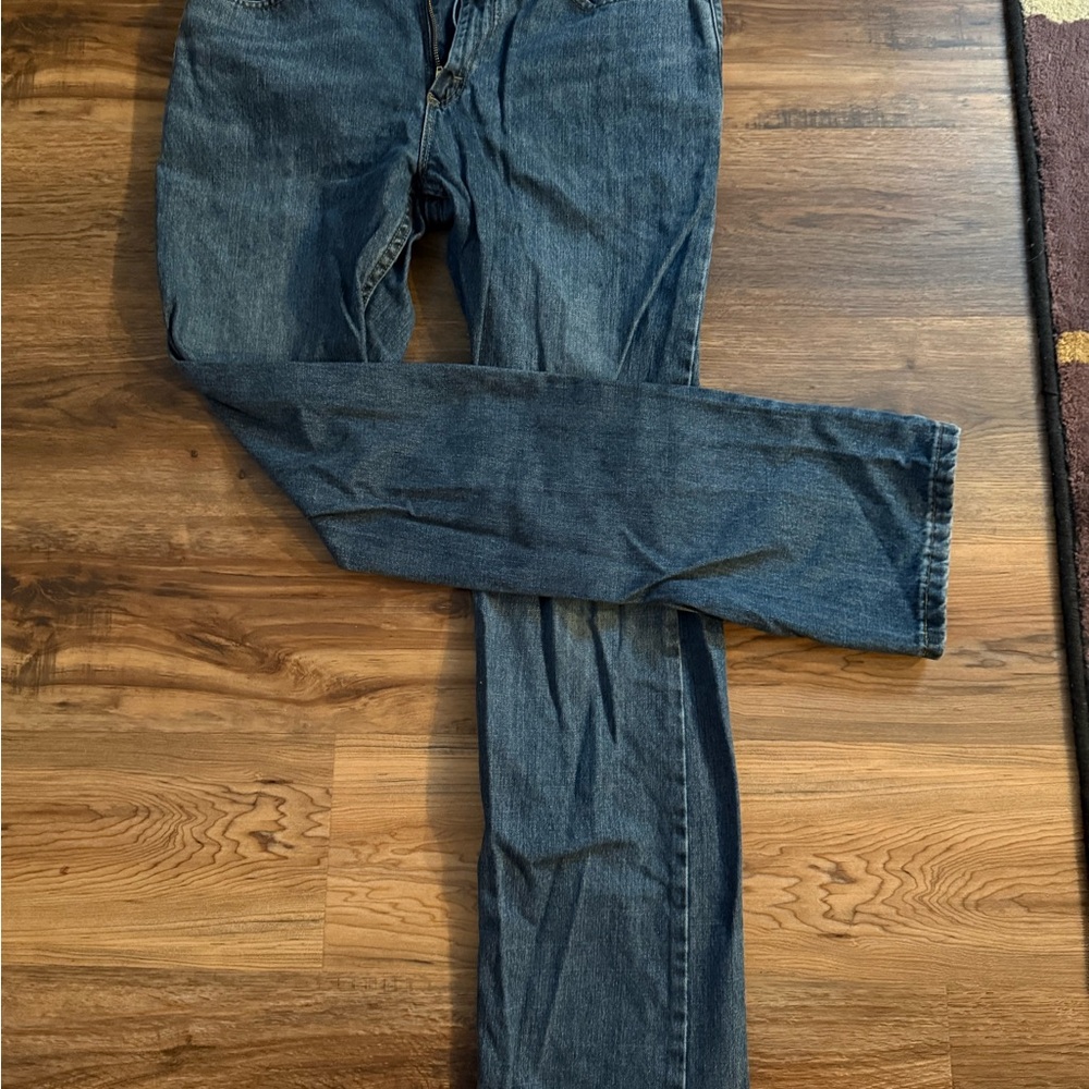 Lee Dark Blue Denim Jeans with Gold Stitching